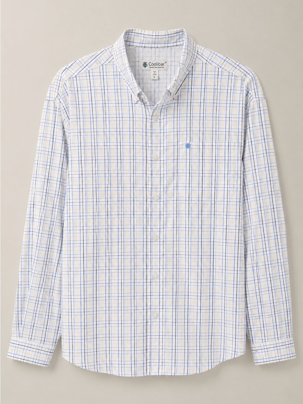 COOLIBAR Men's UPF 50+
Plaid Long Sleeve Button Down
Shirt Size Extra Large